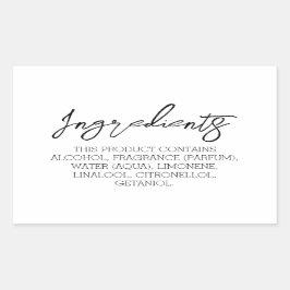 Ingrediënten Productlabel Stickers