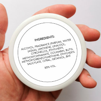 Ingrediënten Productlabel Witte Sticker
