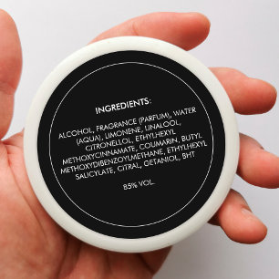 Ingrediënten Productlabel Zwarte Sticker