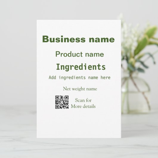 Ingrediënten voeg productnaam gewicht scan Q R det Feestdagenkaart (Staand voorkant)