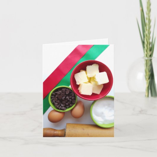 Ingrediënten voor bakken tijdens de feestdagen cho bedankkaart (Voorkant)