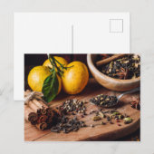 Ingrediënten voor masala chai briefkaart (Voorkant / Achterkant)