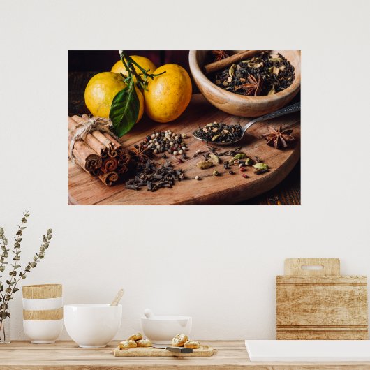 Ingrediënten voor masala chai poster (Keuken)