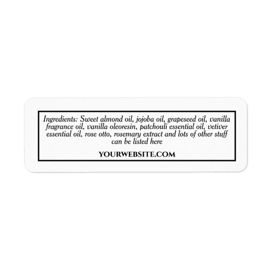  ingrediënten wit met zwarte tekst etiket (Voorkant)
