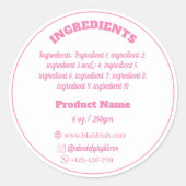 Ingrediëntenproductetiket Sticker (Voorkant)