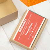 Ingrediëntenproductetiket Sticker