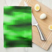 Ingrepen van groen en zwart glas theedoek (Quarter Fold)