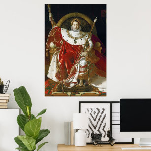 Ingres – Napoleon I op zijn imperiale troon Poster