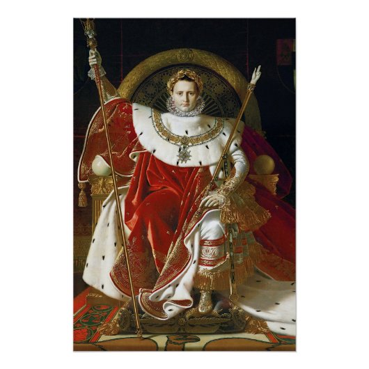 Ingres – Napoleon I op zijn imperiale troon Poster (Voorkant)