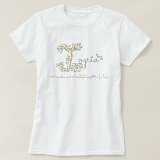Ingrid meisjes Ik noem monogram t-shirt (Design voorkant)