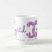 Ingrid naam betekent decoratieve I monogram mok (Center)