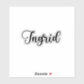 Ingrid Naam - Handgeschreven kalligrafie Sticker (Vel)