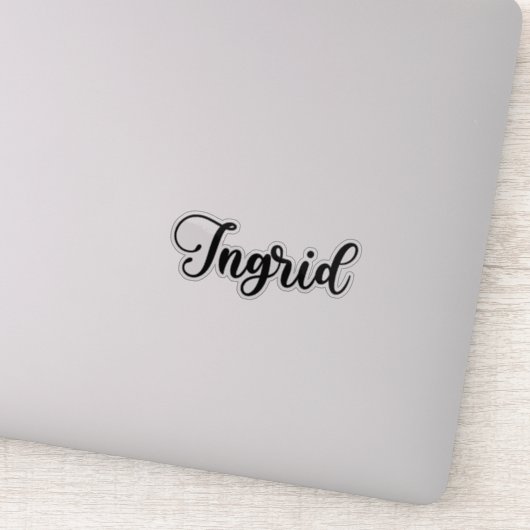 Ingrid Naam - Handgeschreven kalligrafie Sticker (Detail)
