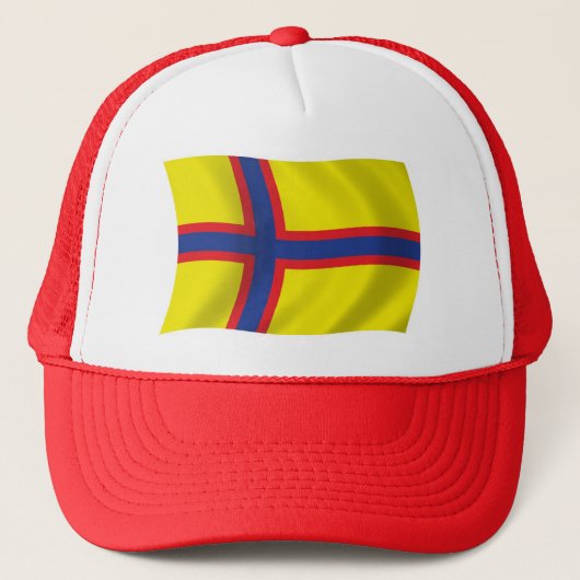 Ingrische Finnen Vlag Hoed Trucker Pet (Voorkant)