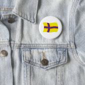 Ingrische Finnen Vlag Knop Ronde Button 5,7 Cm (In situ)