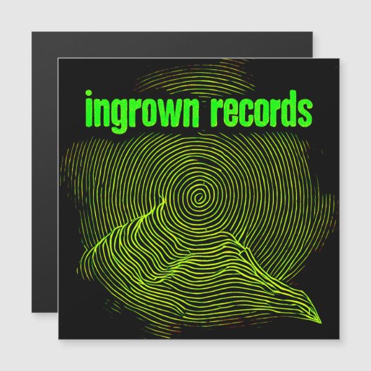 Ingrown Records Groene houtsnede spiraal grote mag (Voorkant / Achterkant)