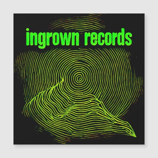 Ingrown Records Groene houtsnede spiraal grote mag (Voorkant)