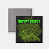 Ingrown Records Groene houtsnede spiraal klein Magneet (Voorkant / Achterkant)