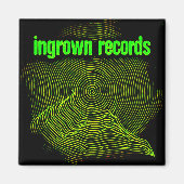 Ingrown Records Groene houtsnede spiraal klein Magneet (Voorkant)