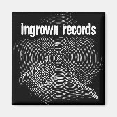 Ingrown Records Houtsnede kleine magneet (Voorkant)