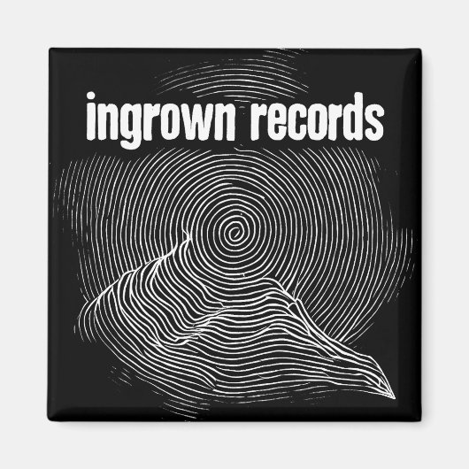 Ingrown Records Houtsnede kleine magneet (Voorkant)