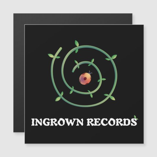 Ingrown Records Ladybug Spiral Magnet Card Black (Voorkant / Achterkant)