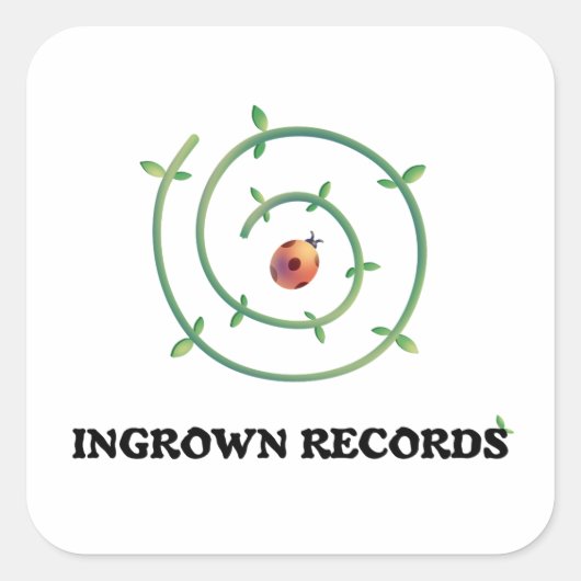 Ingrown Records Ladybug Sticker White (Voorkant)