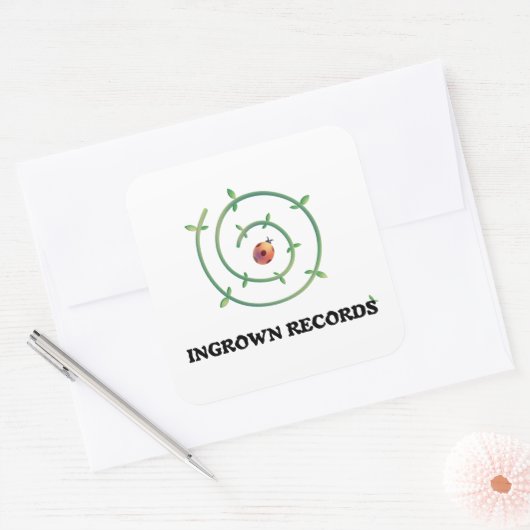 Ingrown Records Ladybug Sticker White (Envelop)