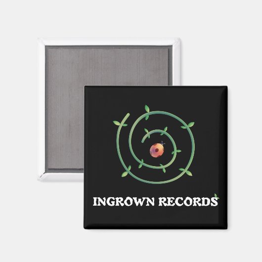 Ingrown Records Spiral Ladybug Black Magnet Small (Voorkant / Achterkant)