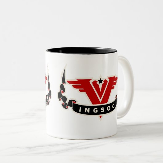 INGSOC-Mok Tweekleurige Koffiemok (Voorkant rechts)