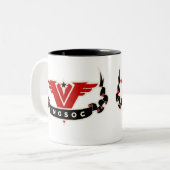 INGSOC-Mok Tweekleurige Koffiemok (Voorkant links)