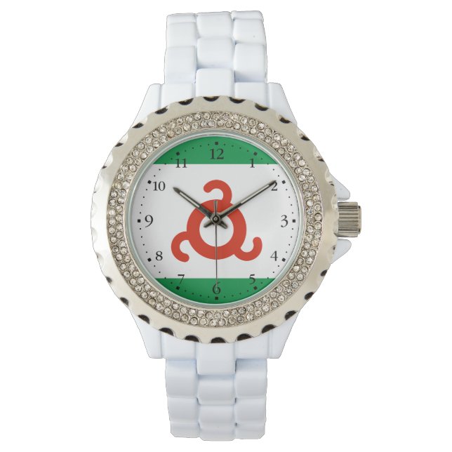 Ingushetia Flag Horloge (Voorkant)