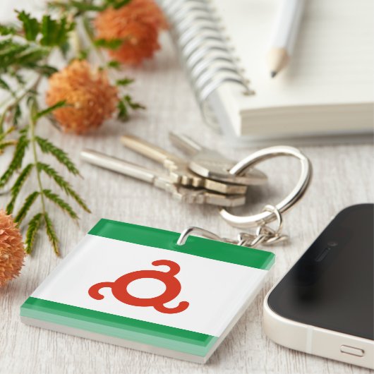 Ingushetia Flag Sleutelhanger (Voorkant Rechts)