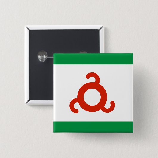 Ingushetia Flag Vierkante Button 5,1 Cm (Voorkant /achterkant)