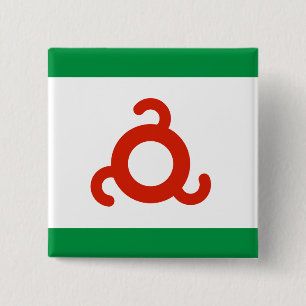 Ingushetia Flag Vierkante Button 5,1 Cm