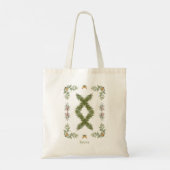 inguz Rune in Evergreen Branches Gepersonaliseerd Tote Bag (Achterkant)