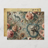 Inhabitable Doom – Gotisch Victoriaans bloemontwer Feestdagenkaart (Voorkant / Achterkant)