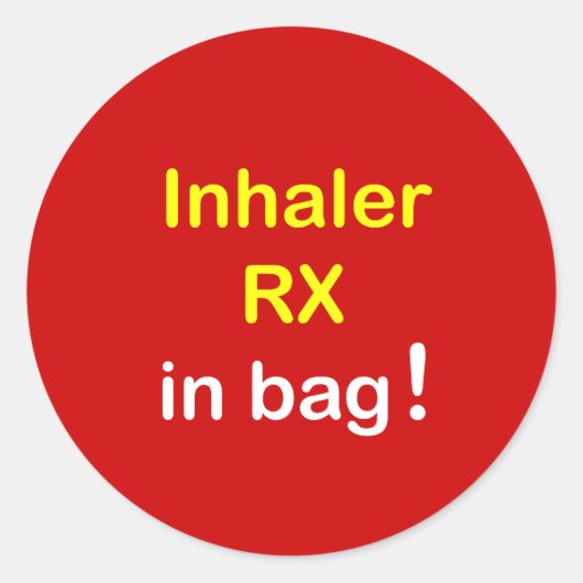 INHALATOR in zak. Ronde Sticker (Voorkant)