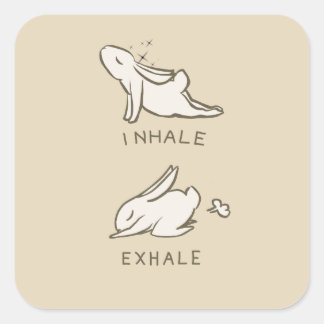 Inhale and exhale bunny vierkante sticker