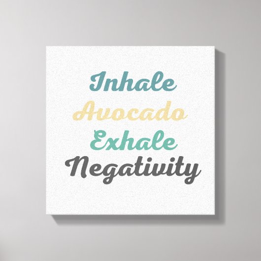 Inhale Avocado Exhale Negatitivity Canvas Kunst (Voorkant)