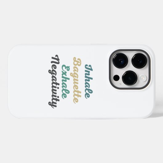 Inhale Baguette Exhale Negatiency Phone Case (Achterkant (horizontaal))
