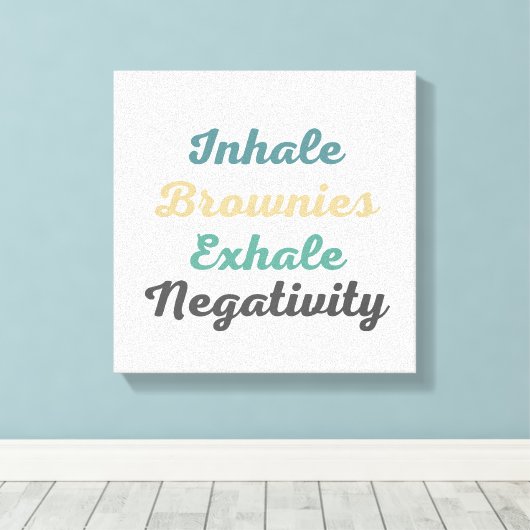 Inhale brownies vergroot de negatieve canvaskunst canvas afdruk (Insitu (Houten vloer))