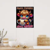 Inhale cafeïne, exhale negativiteit  poster (Keuken)