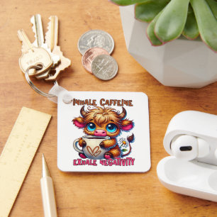 Inhale cafeïne, exhale negativiteit sleutelhanger