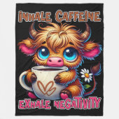 Inhale Caffeine Exhale Negativity Fleece Deken (Voorkant)