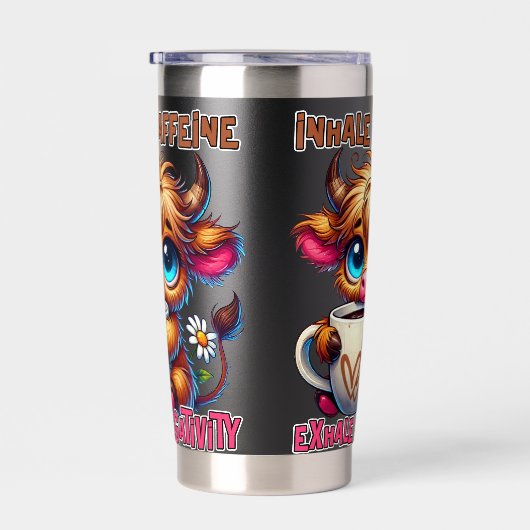 Inhale Caffeine Exhale Negativity  Geïsoleerde Drinkbeker (Rechts)