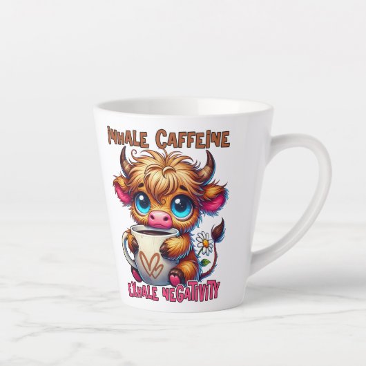Inhale Caffeine Exhale Negativity  Latte Mok (Rechts)