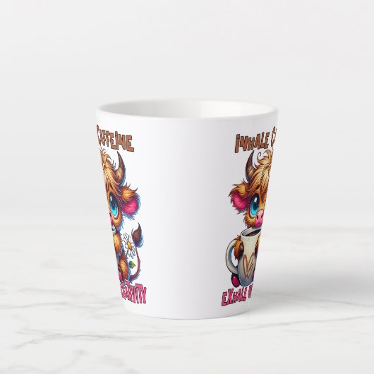 Inhale Caffeine Exhale Negativity  Latte Mok (Voorkant)