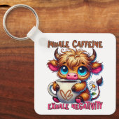 Inhale Caffeine Exhale Negativity Sleutelhanger (Voorkant)