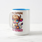 Inhale Caffeine Exhale Negativity Tweekleurige Koffiemok (Voorkant links)